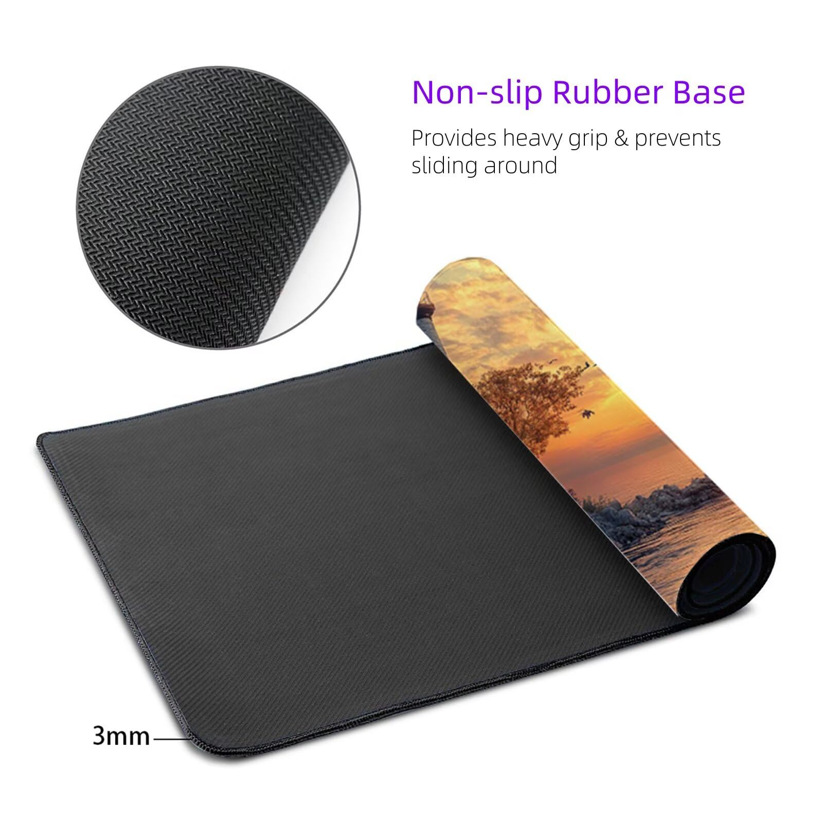 Alfombrilla Ratón Atardecer Alfombrilla Escritorio Faro Mouse Pad Gaming Duradera, Mouse Pad Grande Gaming Mejora Precisión y La Velocidad, Desk Mat para Jugadores, PC, Oficina 1600x800x3mm Y2-101