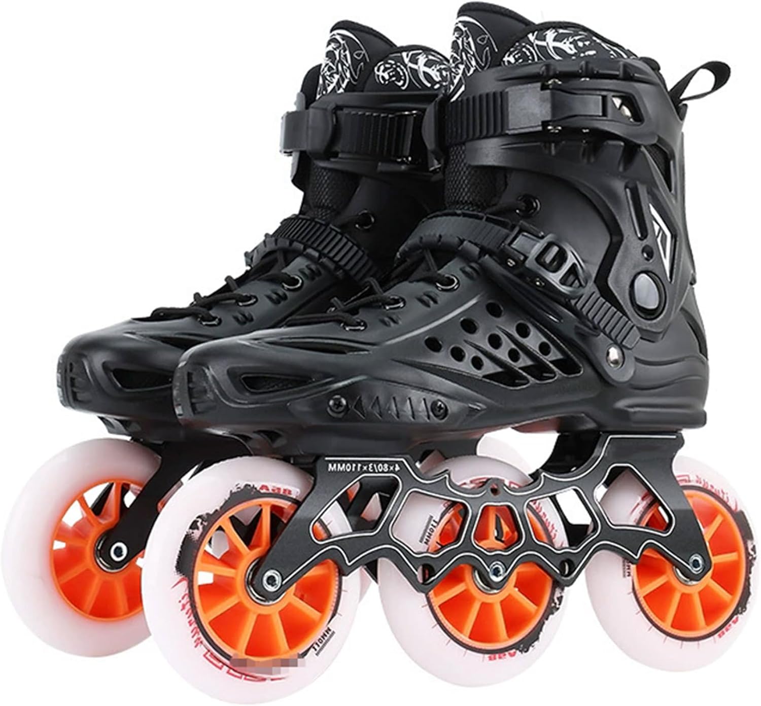 Inline Speed Skates Adult for Women Men, Professional Roller Skates Outdoor, 3 Wheels Racing Skates with 110MM Wheels ＆ Washable Lining, Unisex