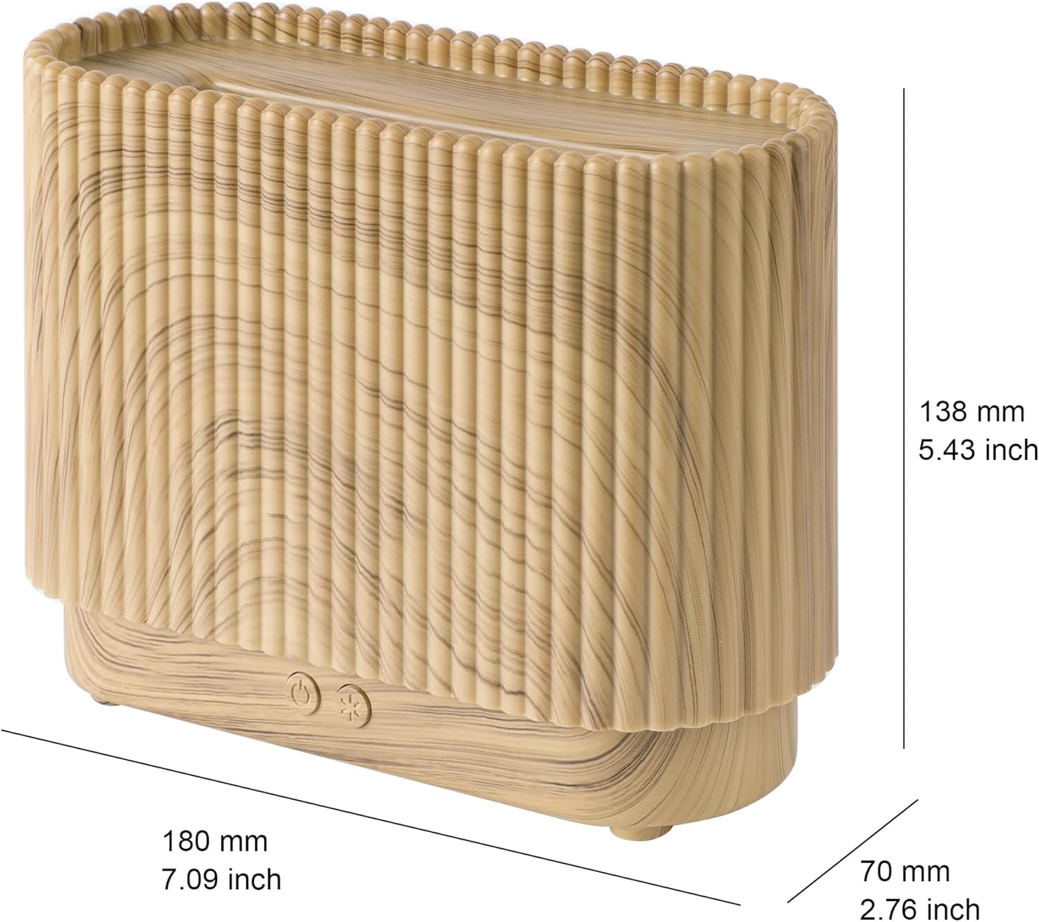 150ml Ultrasonic Cool Mist Diffuser with Wood Grain Finish, Type-C USB Power, Waterless Auto Shut-Off, Compact Design for Small Spaces