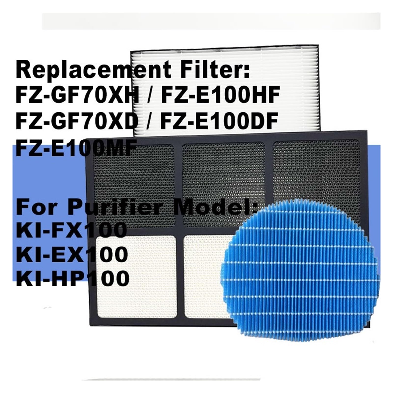 FZ-GF70XD / FZ-GF70XH, FZ-E100HF / FZ-E100DF FZ-E100MF Dezodoryzujący Filtr Nawilżacza Hepa, Compatible With Sharp, Do Oczyszczacza Powietrza KI-FX100(1set ant Humidifier)