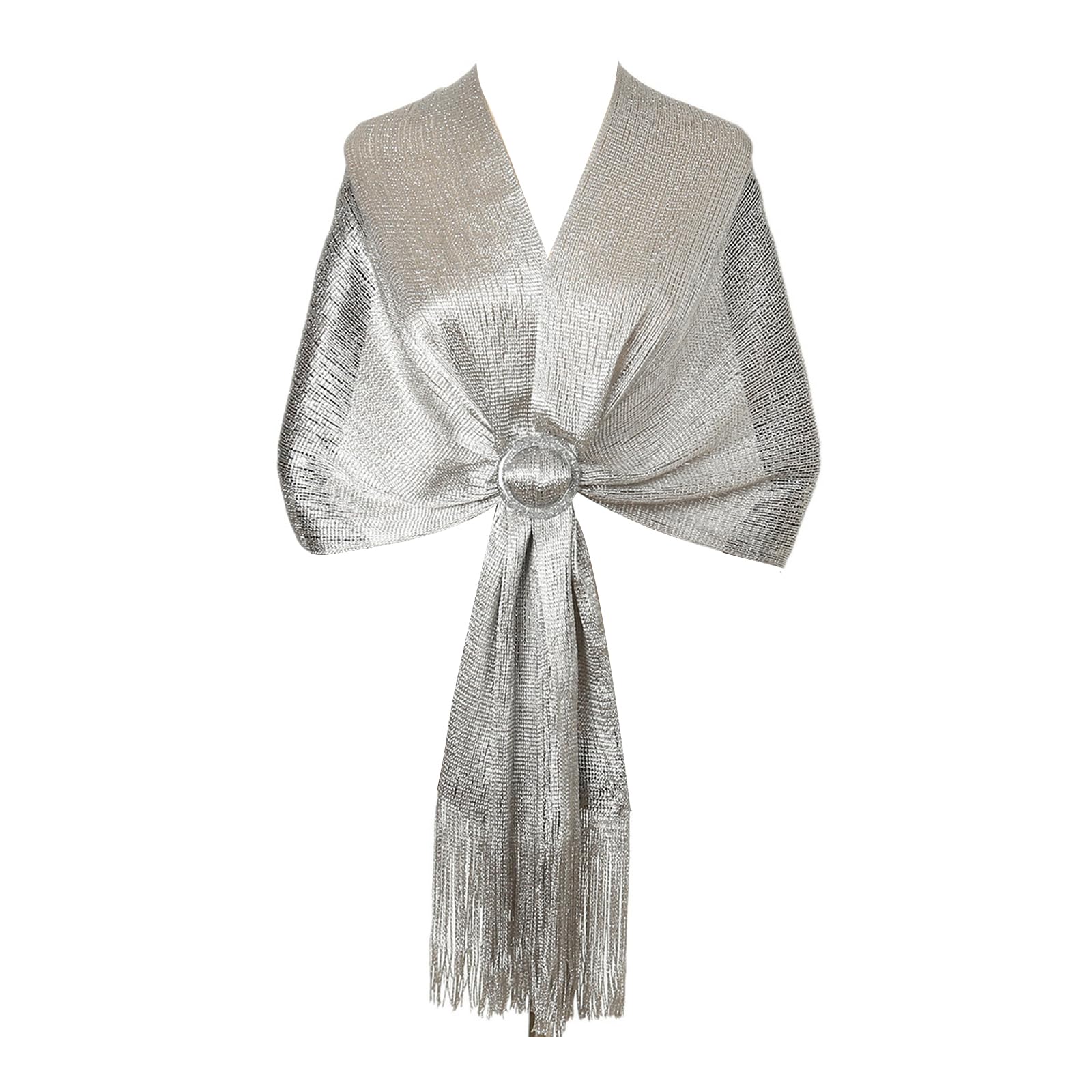 Châles Femme Écharpe Scintillante En Métal Avec Boucle Pour Femme