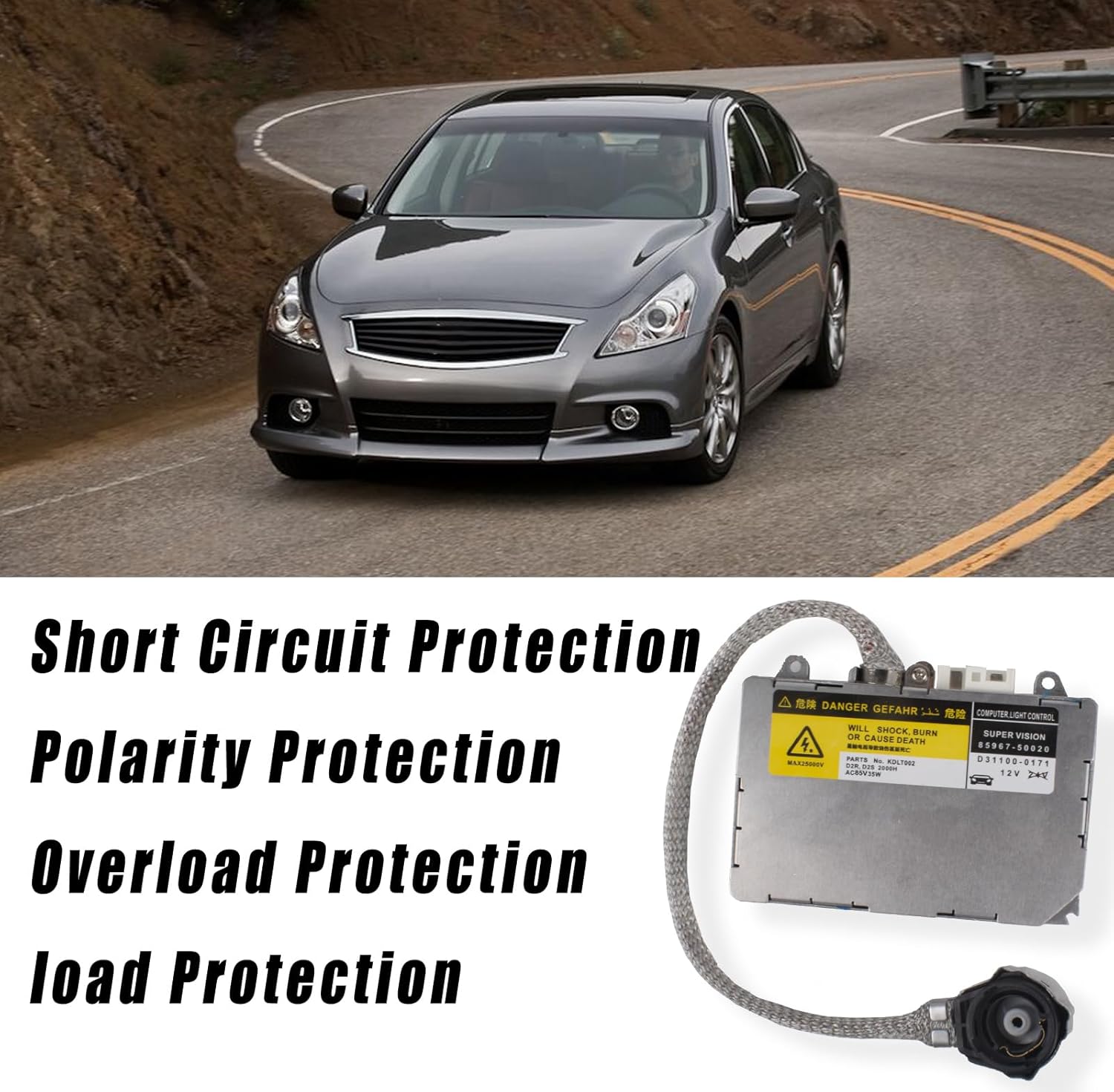 Boine KDLT002 Xenon HID Headlight Ballast Assembly Module Compatible with Lexus IS300 ES300 LS430 SC430, Mazda 6 RX-8, Toyota Avalon Sienna Celica Prius