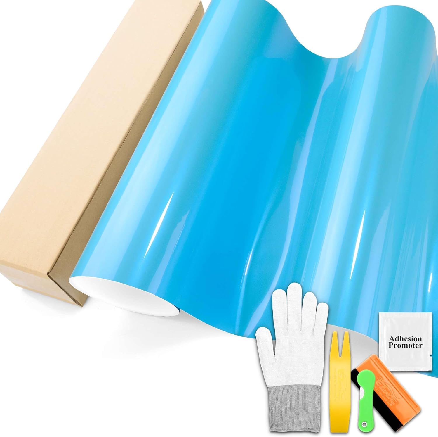 Space Candy Gloss Sky Blue Chameleon Metallic Color Shift Color Change Vinyl Wrap Auto Car Sticker Decal Film Sheet Bubble Free Air Release Technology with Tool Set 5FTx5FT