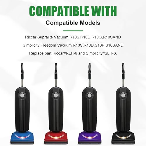 Miniatura 3 de Paquete de 12 bolsas de repuesto HEPA RLH-6 para aspiradoras verticales Riccar SupraLite R10S R10D R10O R10SAND Simplicity Freedom R10S R10D S10P