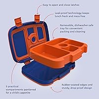 Vista 5 de Bentgo Kids Prints Leak-Proof, 5-Compartment Bento-Style Kids Lunch Box - Ideal Portion Sizes for Ages 3-7, Durable, Drop-Proof, Dishwasher Safe, &