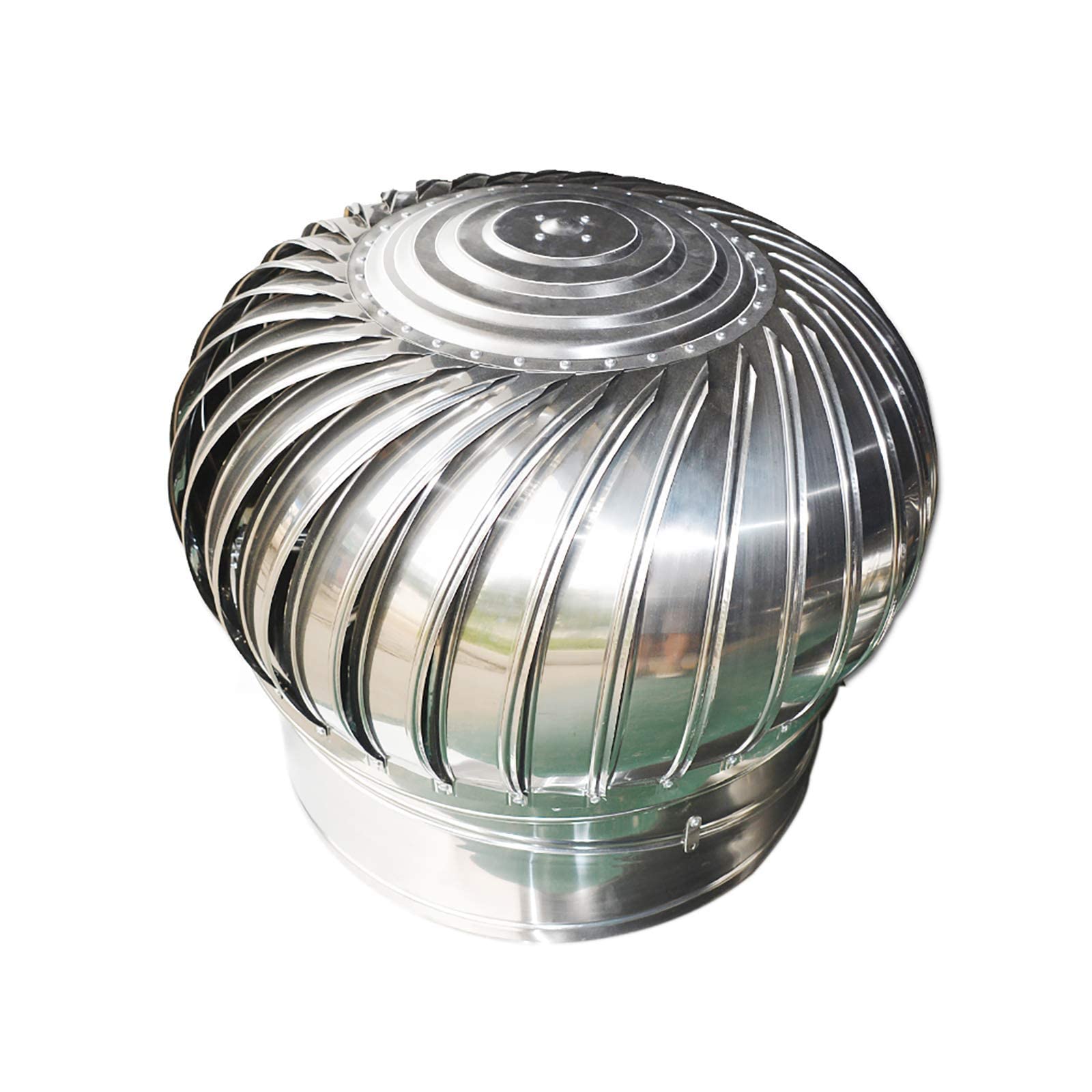 WOTZOV 110Mm Stainless Steel Rotating Chimney Cowl Cap - Anti-Downdraught Ventilation Spinner For 100-500Mm Pipes Pipefitter Accessory Weather-Resistant Design，160mm