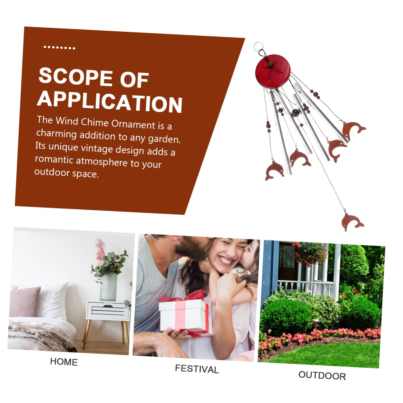 Toddmomy 5 Stück Aluminiumwindspiel Outdoor-Windspiel Dekoration Windspiele Hängenden Windspiel Windgitter Für Garten Windglocke Ornament Outdoor-glockenanhänger Dekorative Windspiele Holz