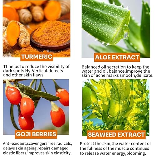 Miniatura 5 de Suero de cúrcuma para manchas oscuras, aceite de cúrcuma orgánico para la piel, suero corrector de manchas oscuras de cúrcuma para cara y cuerpo,