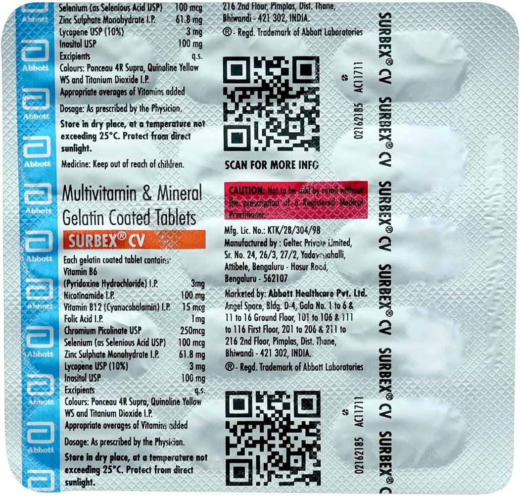 Surbex CV - Strip of 15 Tablets
