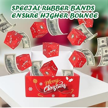 12PCS Surprise Gift Box Explosion for Money, 2026 New Christmas Surprise Box with greeting card, Folding Pop-Up Explosion Gift Box for Birthday Anniversary Valentine Proposal(Red)