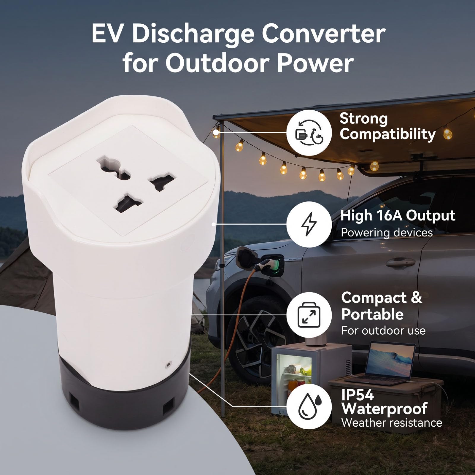 Naroote Convertitore di Scarica EV 16A Compatibile per BYD Atto3, Seal