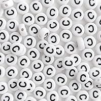 Vista 14 de 100 cuentas de letras blancas redondas de acrílico del alfabeto, cuentas de la letra L, para hacer joyas, pulseras, collares, llaveros, bricolaje