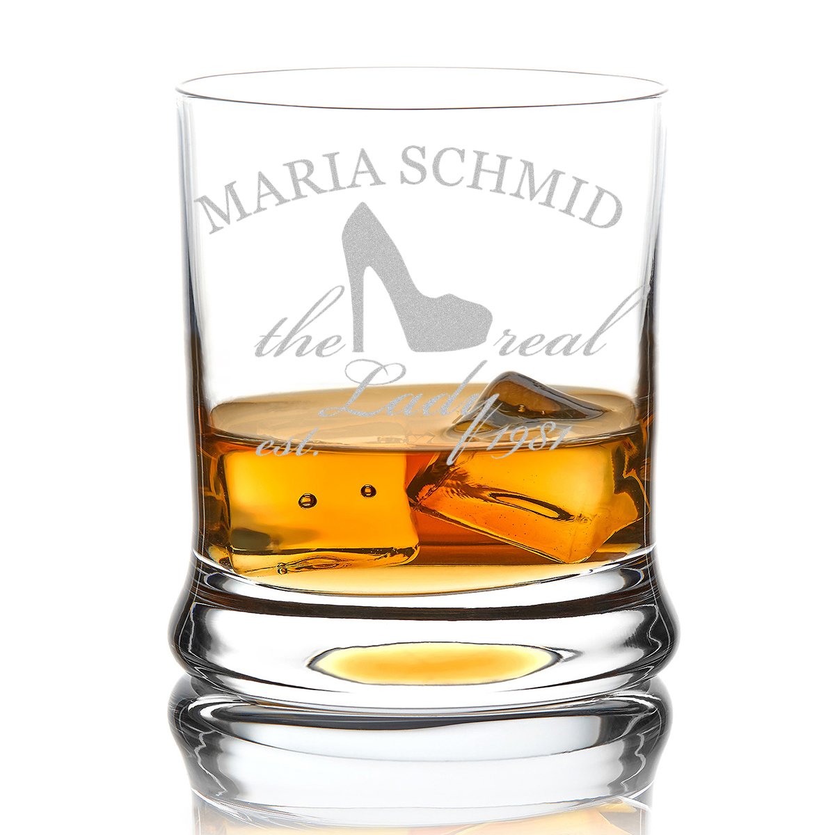Bicchiere Da Whisky Leonardo 350 Ml Con Incisione Personalizzata "Real Lady" – Regalo Donna