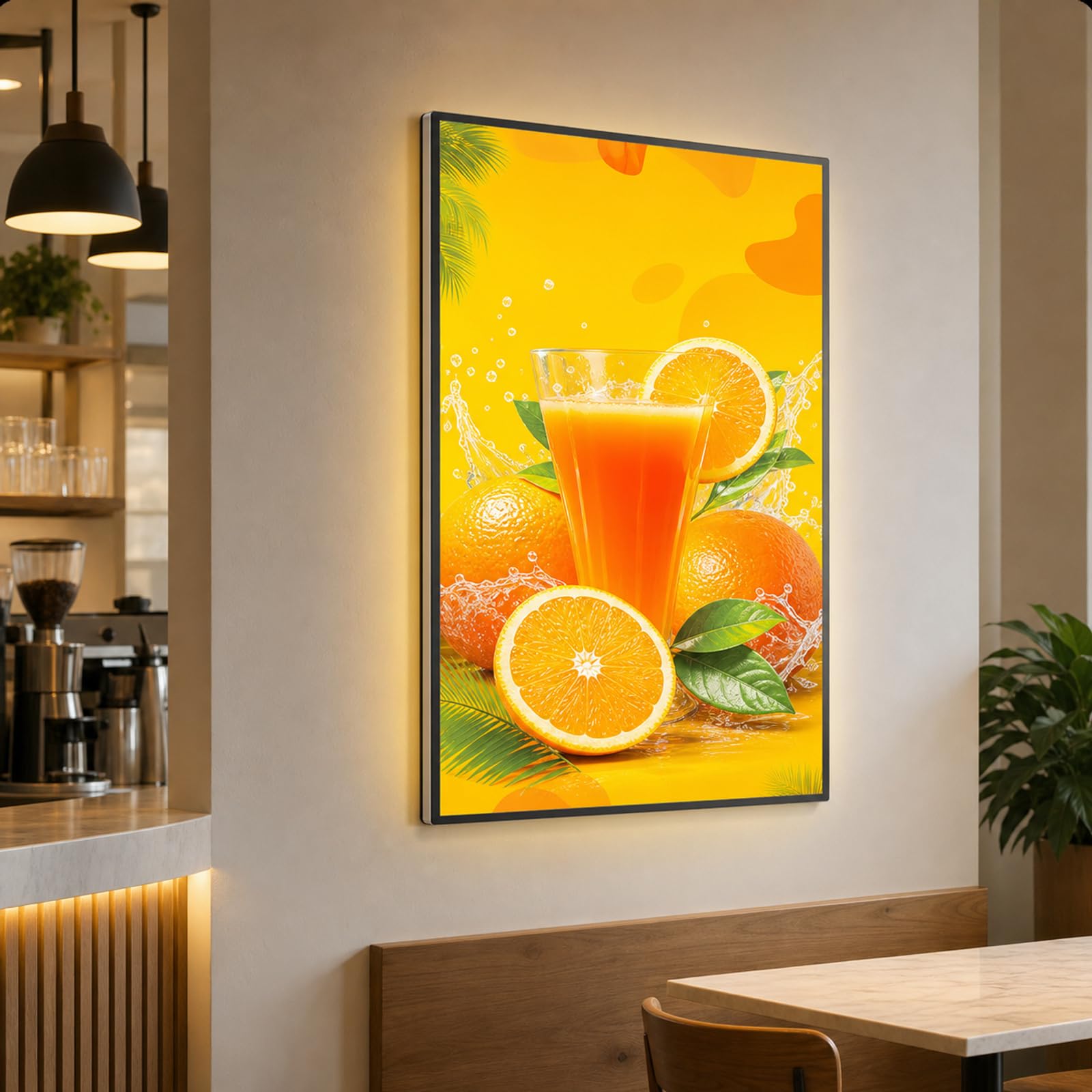 Pannello Menù retroilluminato a LED,Display Illuminato per Poster,Cornice per Poster illuminata a LED,Vetro Temperato,Design Estraibile,per Negozi,Ristoranti e Saloni
