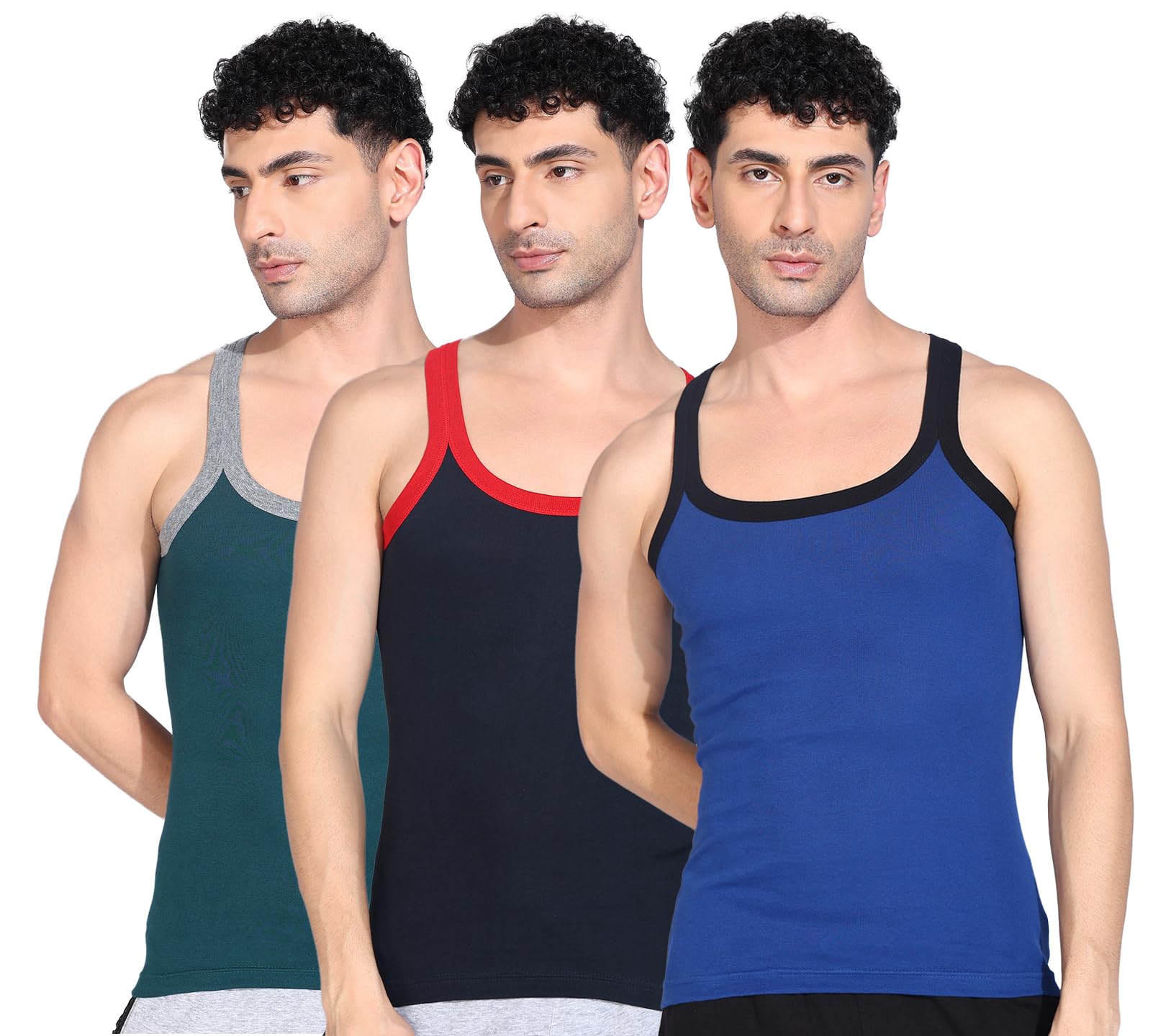 dollar bigboss Men's Assorted Solid Combed Cotton Racerback Styled Gym Vest (Colour May Vary)-picture-54