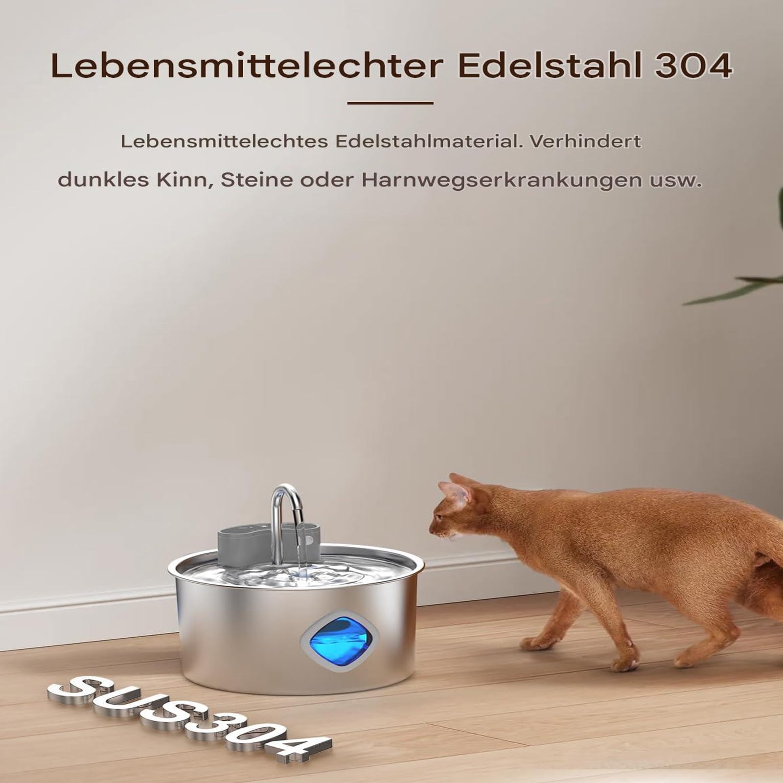 Vetiflow Hundebrunnen, 3,2-Liter-Intelligenter Trinkbrunnen, 4-stufiger Filterung | Leiser, zirkulierender Wassernapf aus Edelstahl 304 für Hunde (1pcs+Individual Filter cartridges (8+4))