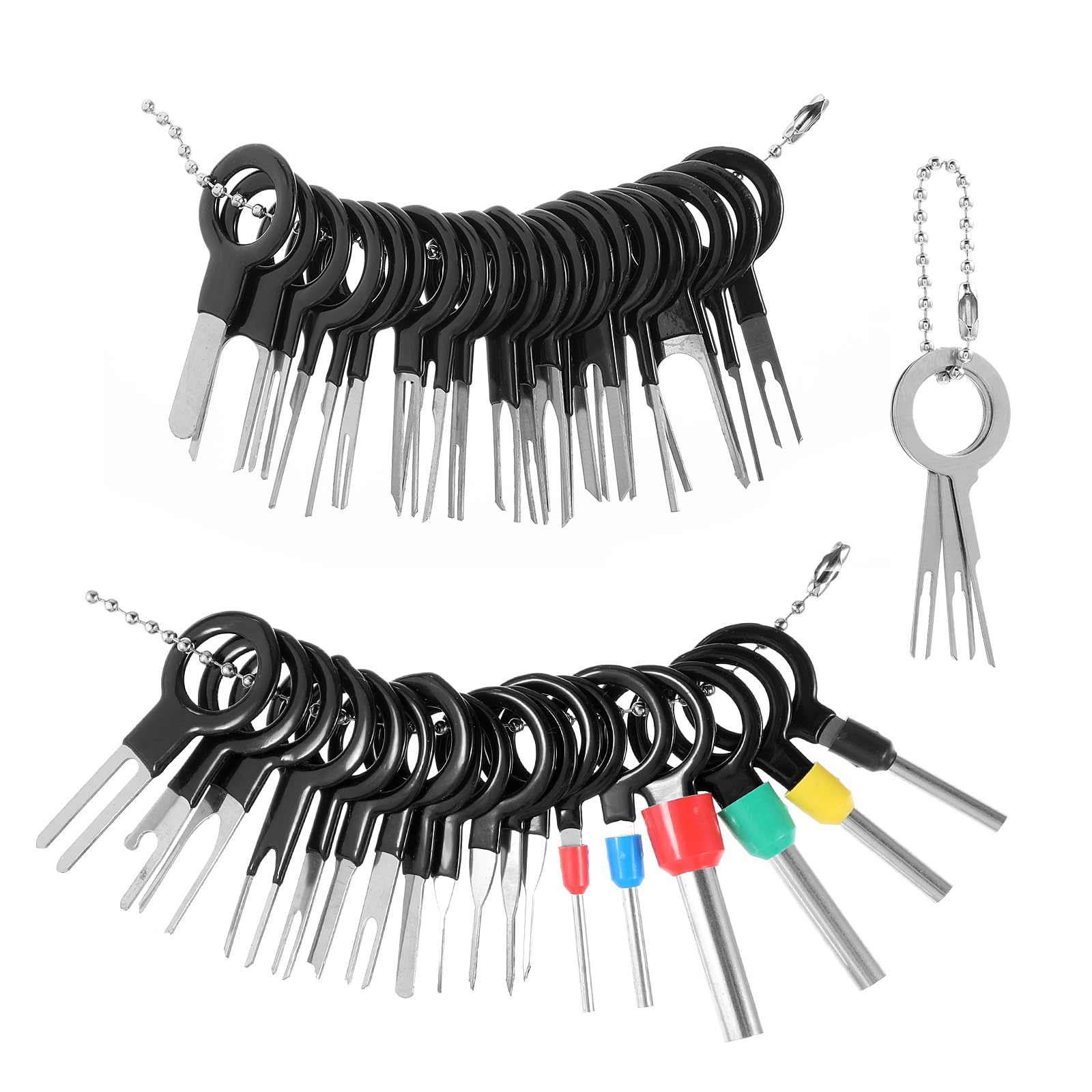 Grevosea Terminal Removal Tool Kit for Car, 41 Pieces Electrical Pin Removal Tool Kit Electrical Wire Connector Pin Release Extractor Tool Set for Most Connector Terminal Household Devices Black