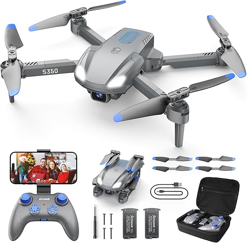 SOTAONE Dron S350 con cámara para adultos, mini drones para niños con video en vivo 1080P HD FPV, juguetes de helicóptero de control remoto, regalos