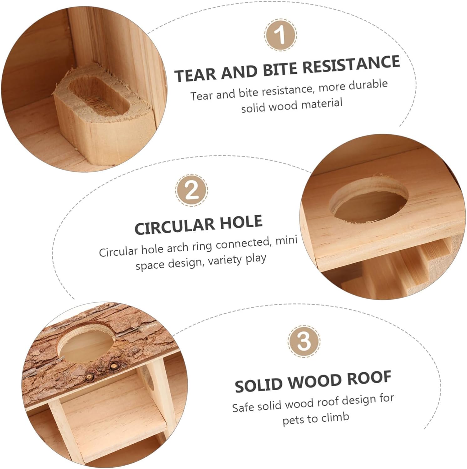 1pc Hamster Toy Pine Recreational Plaything for Pets and Training Tool Natural Insulation Lightweight and Portable