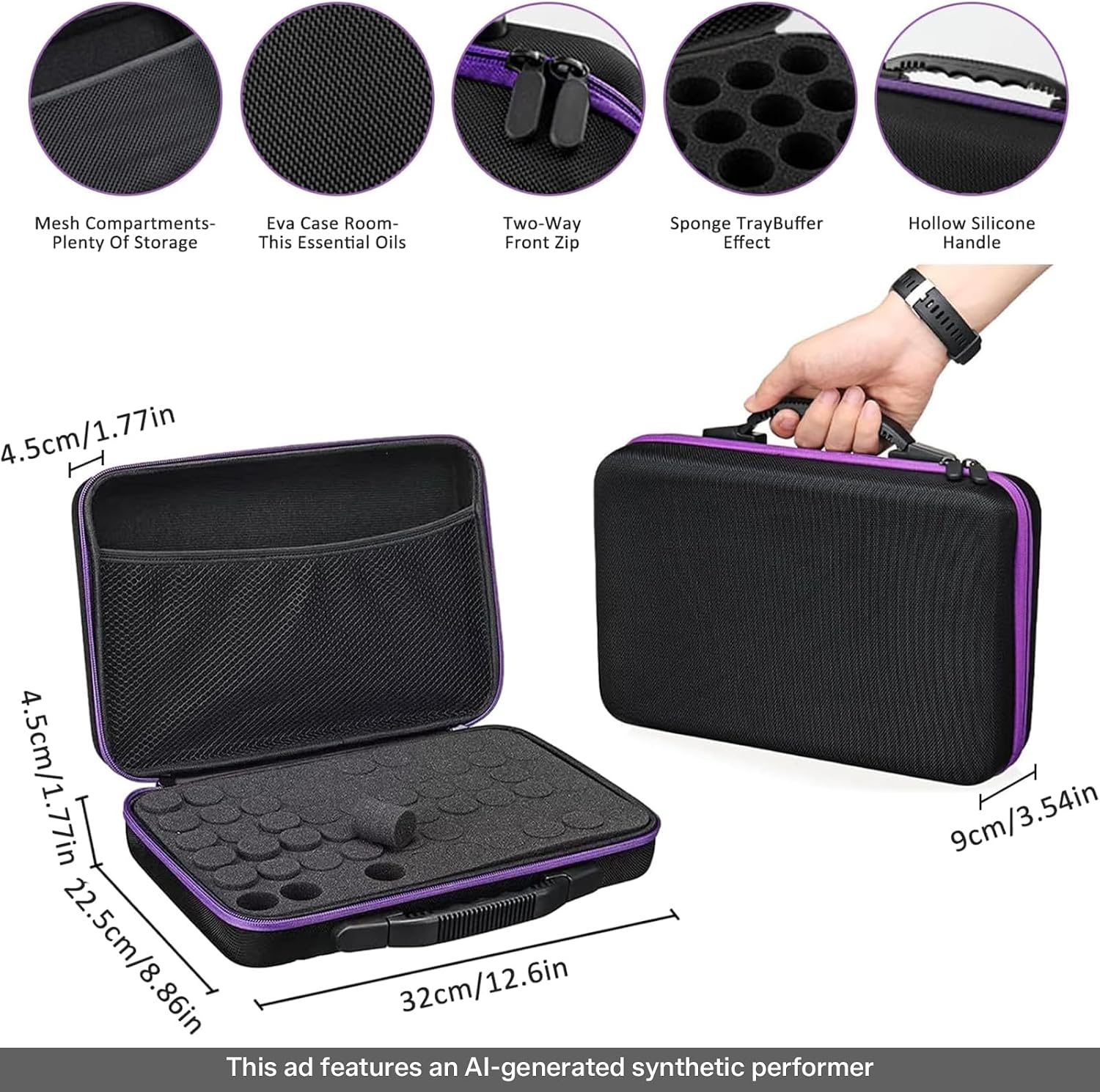 Essential Oil Storage Organizer,60 Bottle Essential Oils Case, Essential Oils Holders Organizer Essential Oil Bag Holds 5- 15ml Oils Bottle,Compatible with do Terra,Young Living,Vallejo,Army Painter