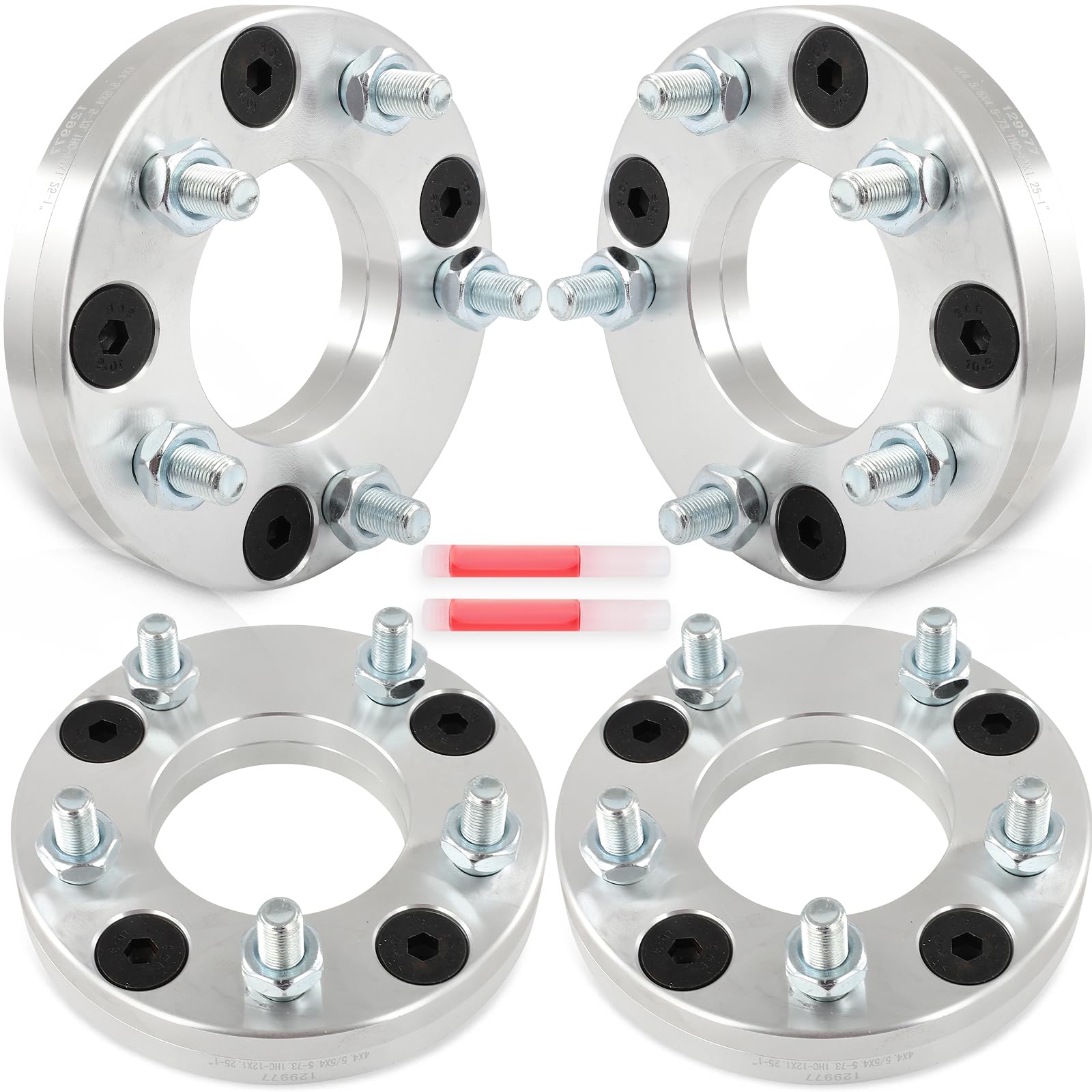 SCITOO 4Pcs 4x4.5 to 5x4.5 Wheel Adapters 1" Bore 73.1mm Studs 12x1.25