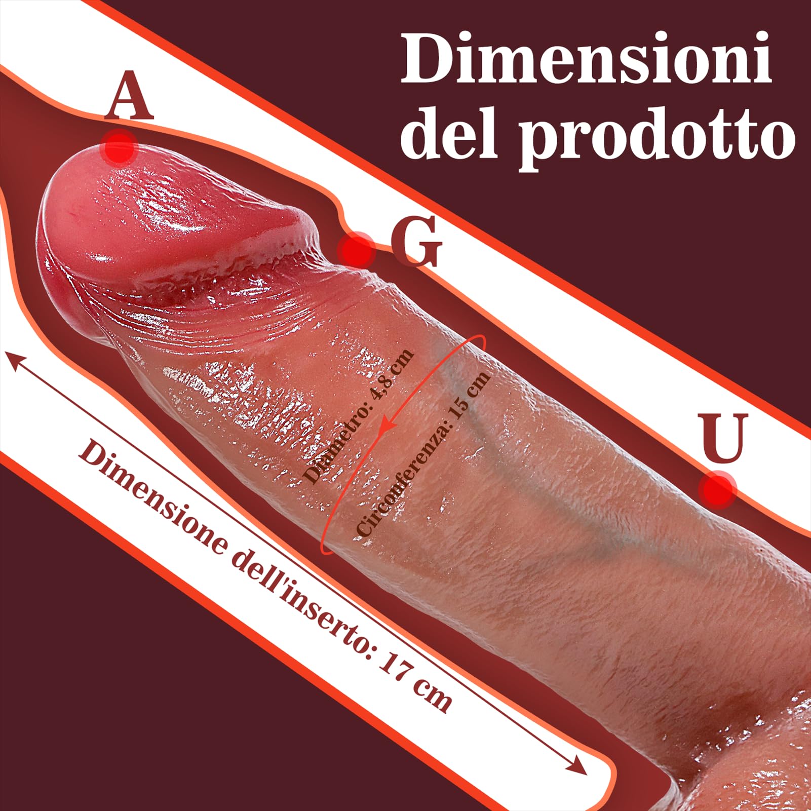 Dildo grandi realistico in silicone sex toys per donne uomini coppie - Dildos anal plug replica del pene, doppio Plug anale con vene e forte ventosa, Peni Giocattoli del sesso donna uomo gay