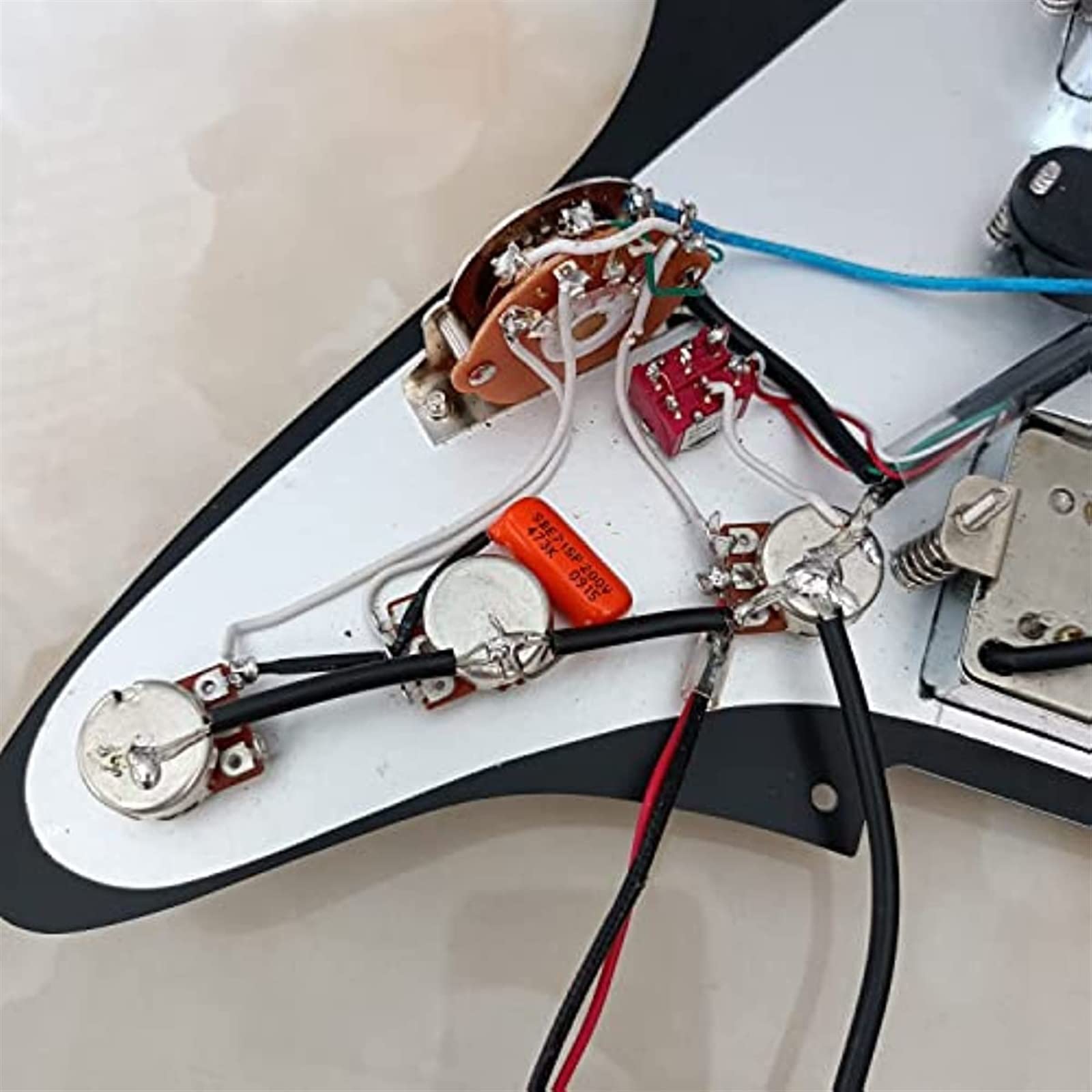 Juego De Golpeador De Guitarra Eléctrica Precableado HSH, Pastillas Humbucker Alnico V Multifunción Para For ST Guitarra Guitarra Precableado Golpeador