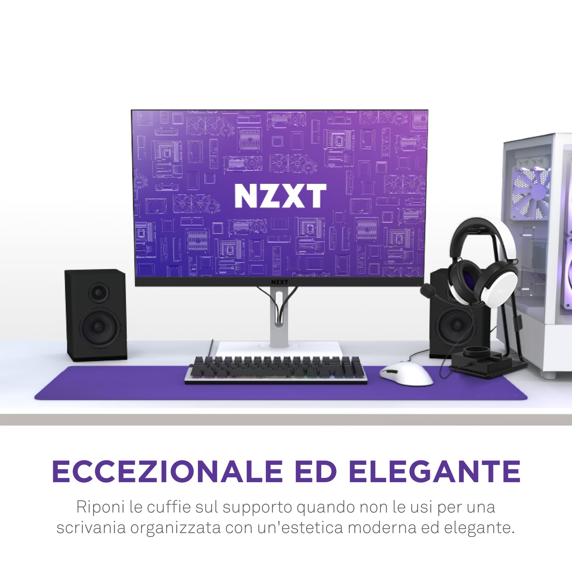 NZXT Relay SwitchMix supporto per cuffie da gioco per PC e mixer audio - AP-USMSM-B1 - Passaggio senza interruzioni tra l'audio delle cuffie e degli altoparlanti - Mixer di qualità da studio - Nero