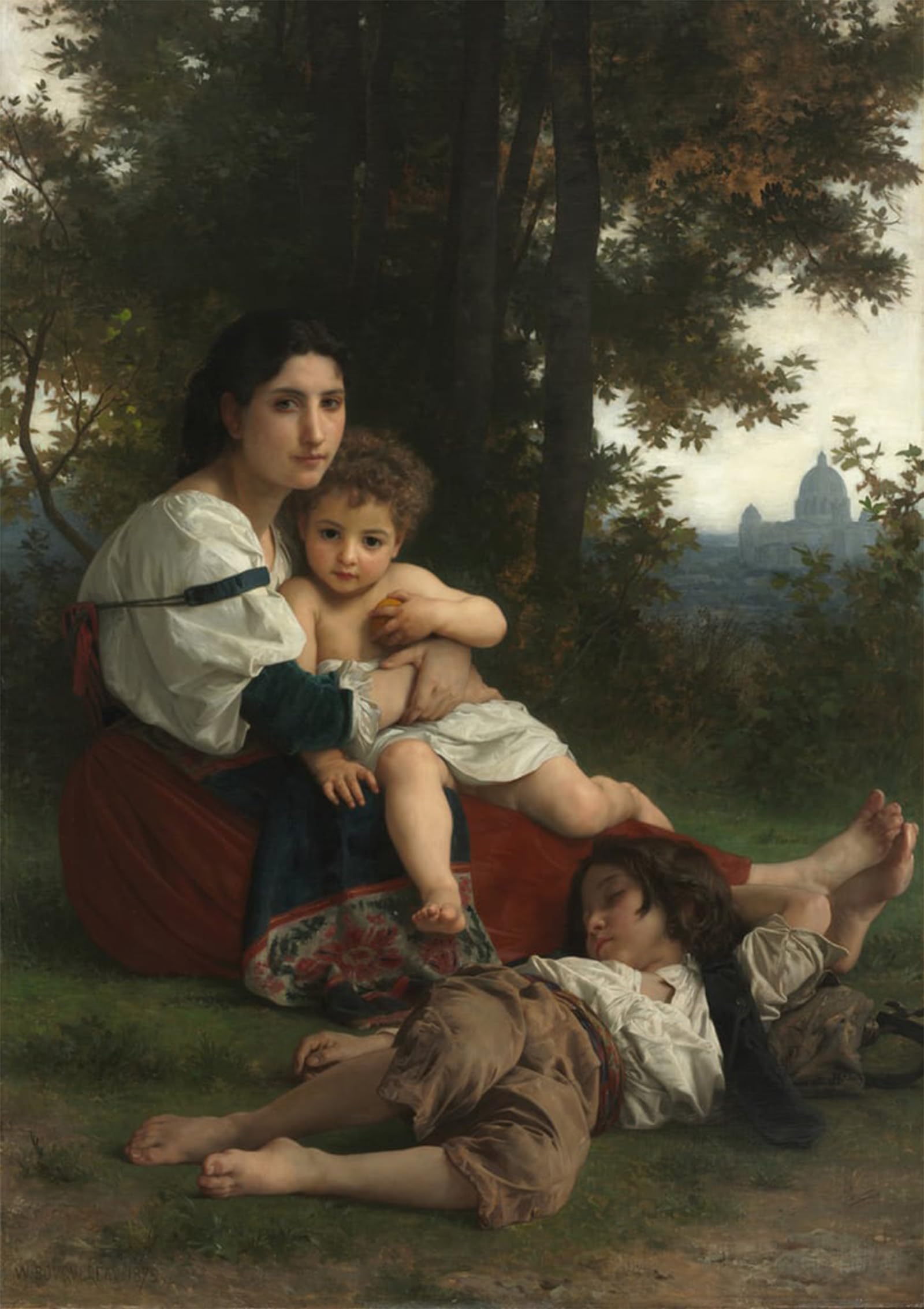 RZHRHJES Abstract Painting Poster Art Print Canvas Print Poster Idle Thoughts by William Adolphe Bouguereau Landscape Canvas Painting for Home Decor 60x90cm
