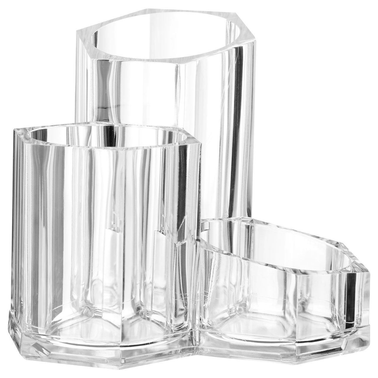Premier Housewares 1601606 Cosmetics Organiser, 3 Compartment, Clear, PS - Polystyrene, 13.4 x 13.4 x 12 cm
