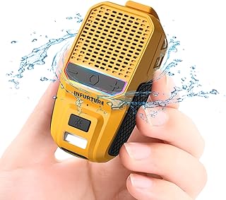 INFURTURE Clip on Bluetooth Speaker with RGB/Flashlight, Wearable Waterproof Shower Speaker Bathroom Speakers Built-in Noise Reduction Mic for Hands-Free Music/Calls-for Work/Riding/Golf/Outdoor