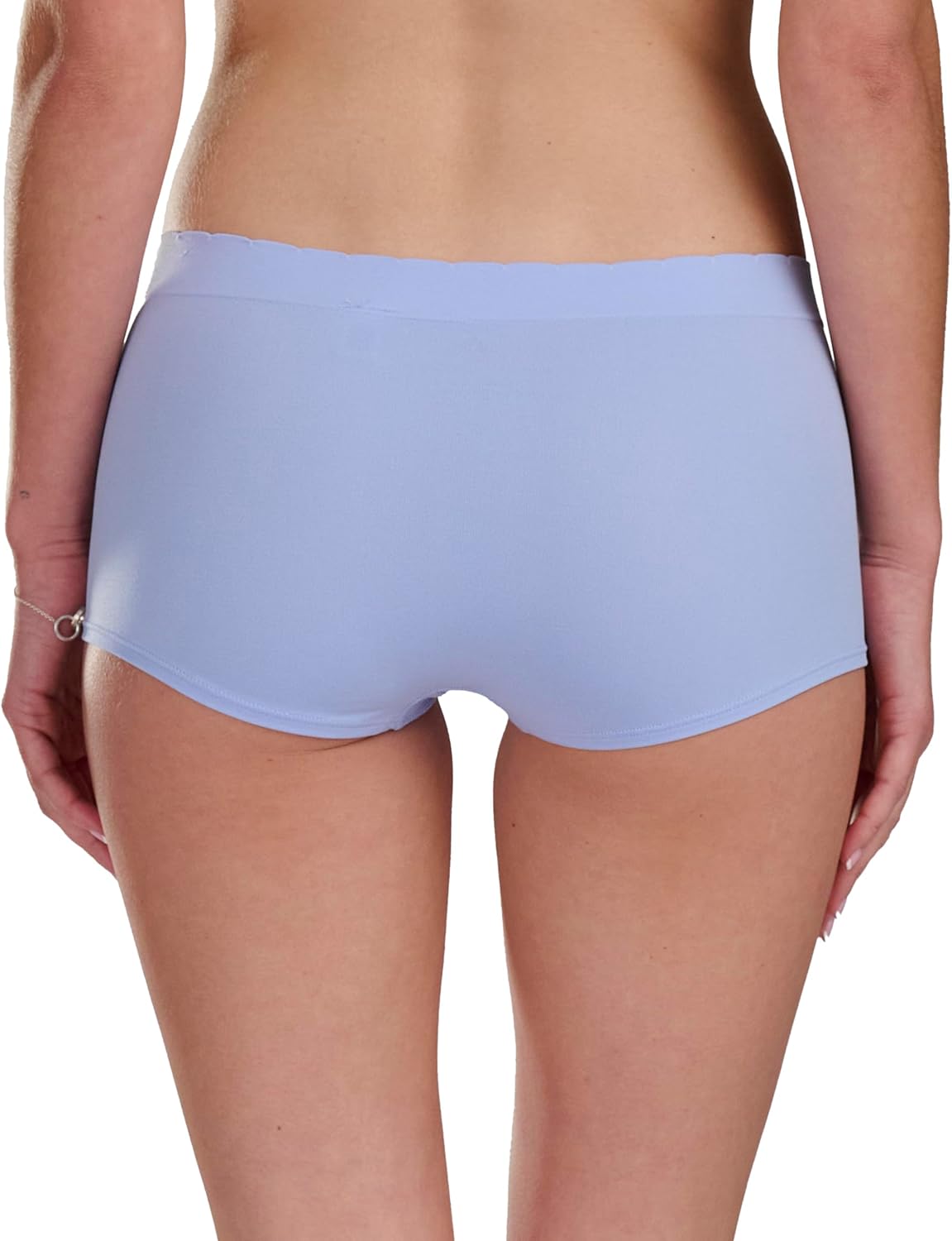 adidas Women's Seamless Boyshort Underwear Multipack, Blue Dawn Scallop/Heather Grey/Linen Green, Large - Image 4