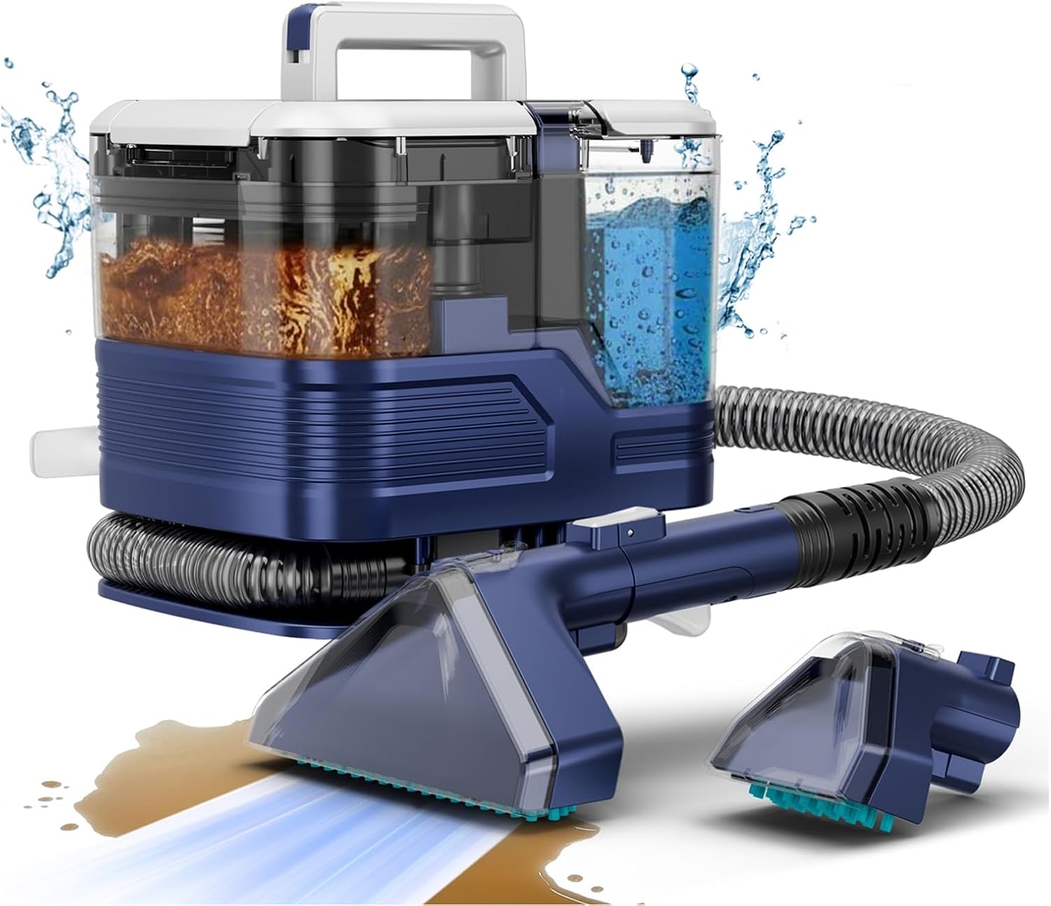 Yoomie Portable Carpet Cleaner & Upholstery Cleaner Machine - 21KPa Deep Cleaner for Pet Stains, Cars, Couch, Rug, Furniture with Dual Brush, Large Tank, Self-Cleaning, Blue