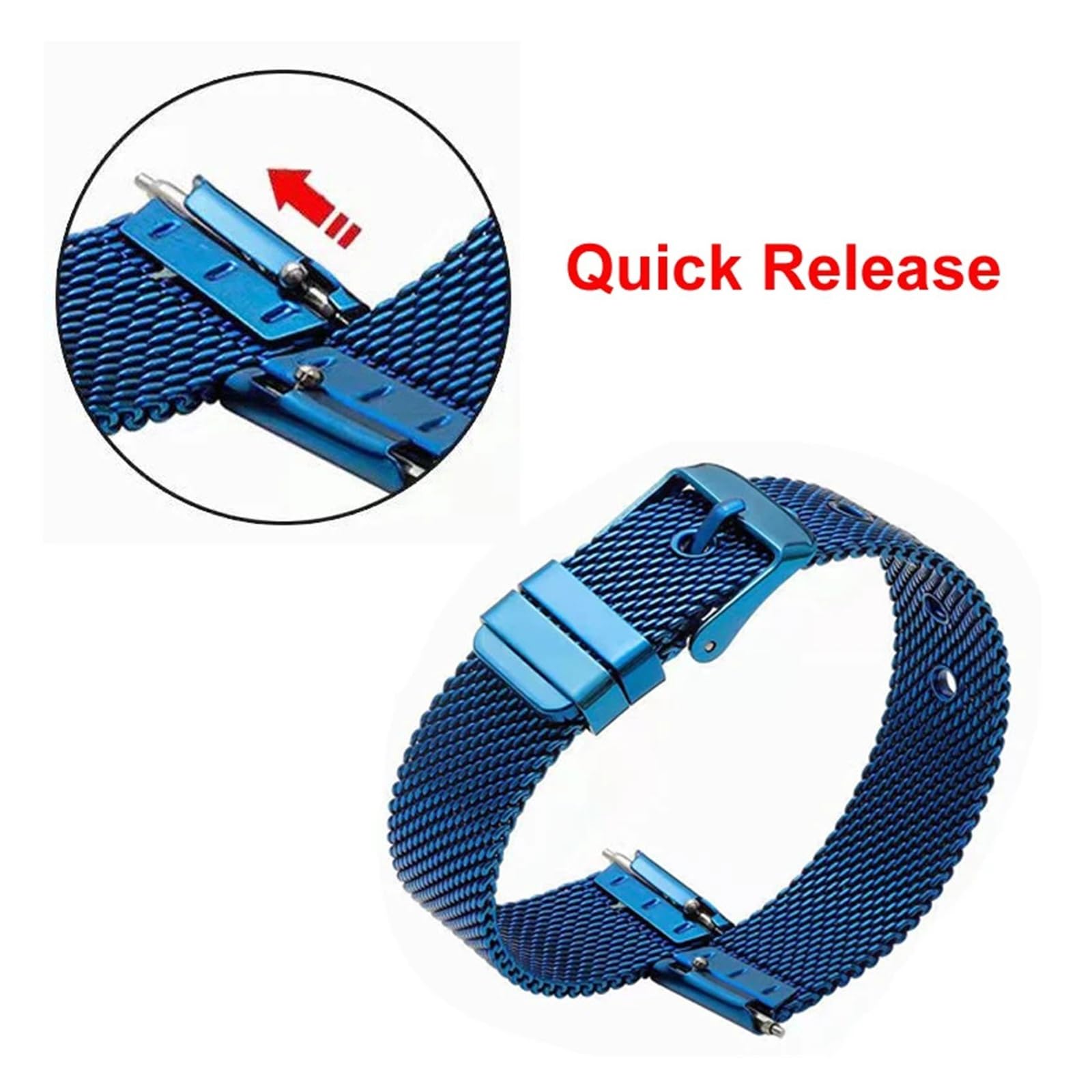 Générique NASUNJIA Bracelets De Montre À Dégagement Rapide Bracelet 10 Mm 12 14 16 18 20 22 Milanais En Acier Inoxydable