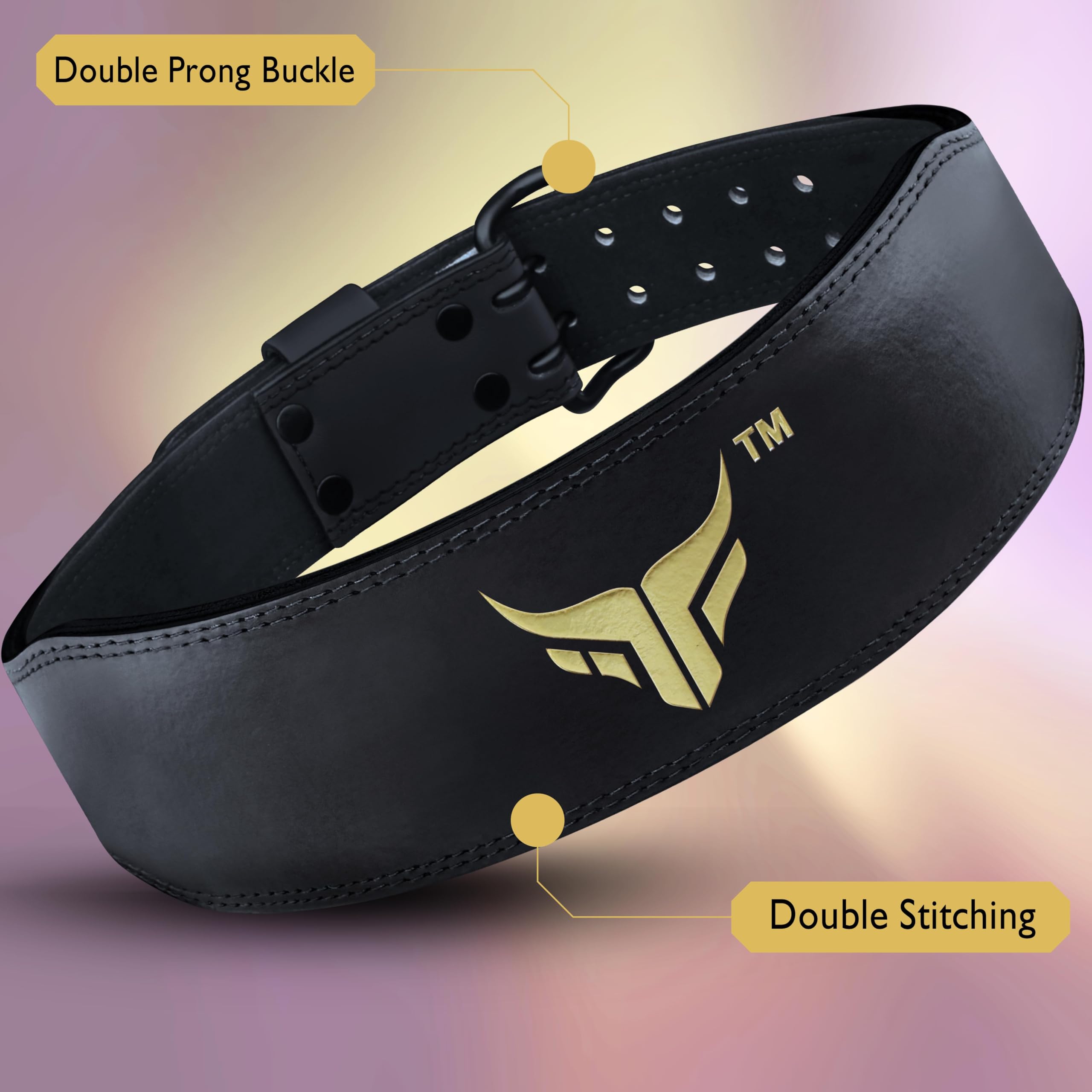 Mytra Fusion Ceinture Musculation 4 Pouces Ceinture Idéal pour l'entraînement, Le Levage de Puissance, Le Soutien du Dos Ceinture Fitness Femme