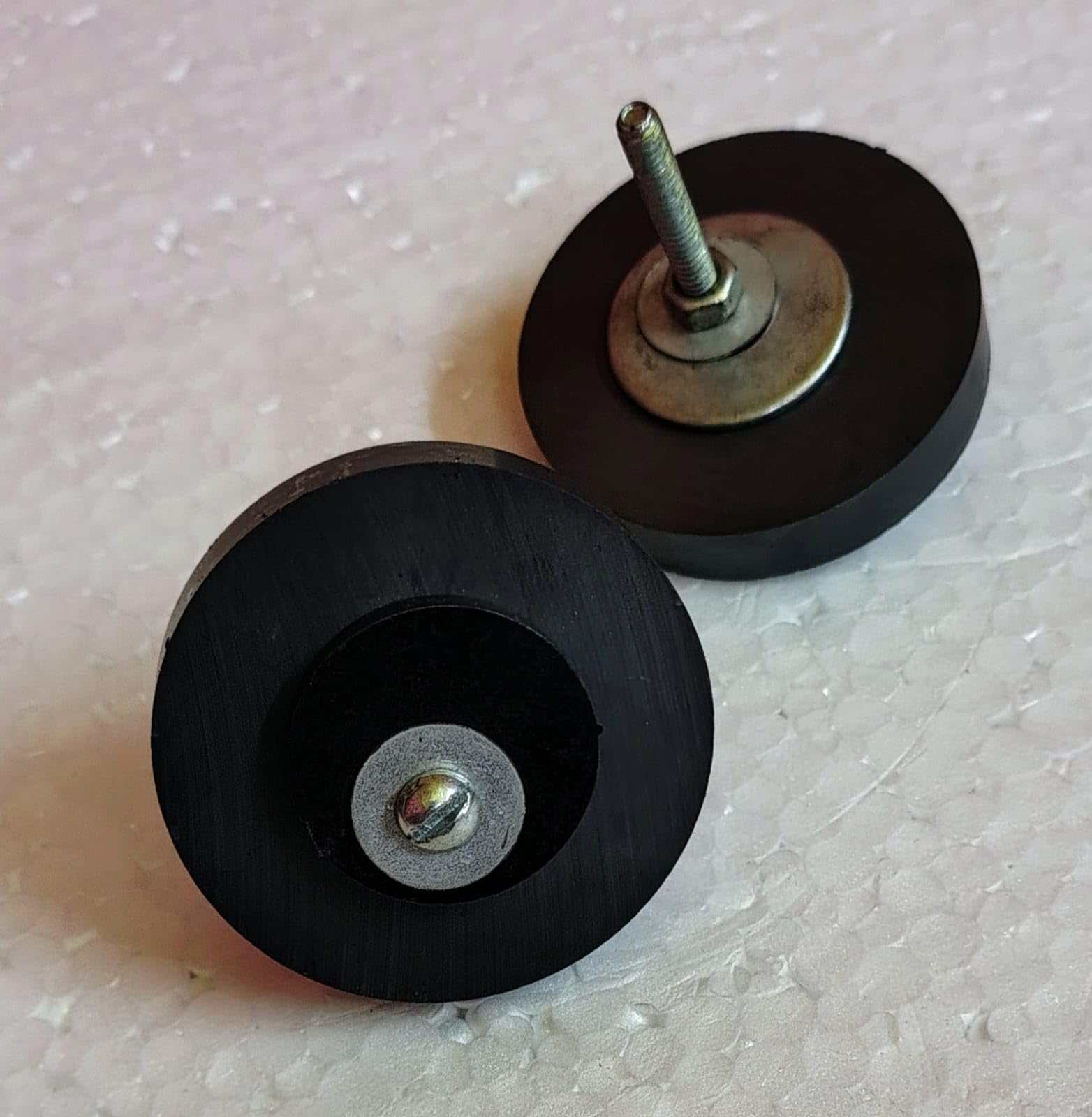 Round Magnets with Cap and Mounting Kit, 60mm OD x 24mm ID x 12mm H, Black, Ferrite, Ceramic, Multipurpose for Elevators, Lifts, Industrial Use, Home, Crafts and more (Pack of 2)-image-32