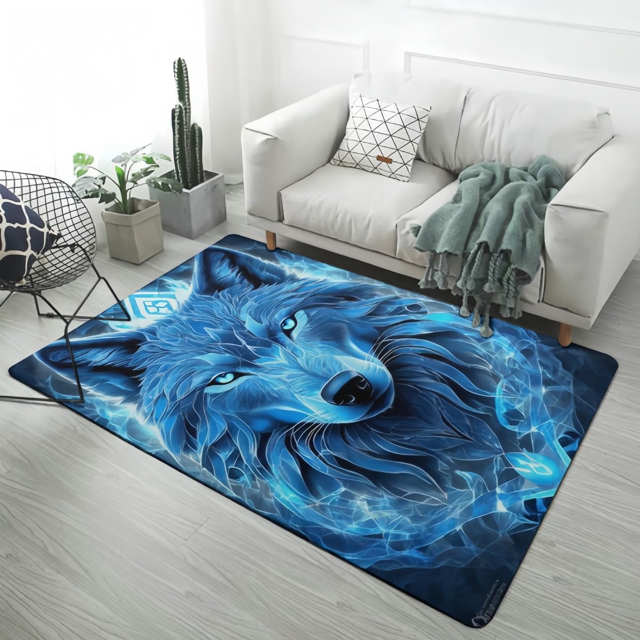 Tapis anti-glisse animaux 3D en flanelle pour éliminer le froid du sol dans le salon