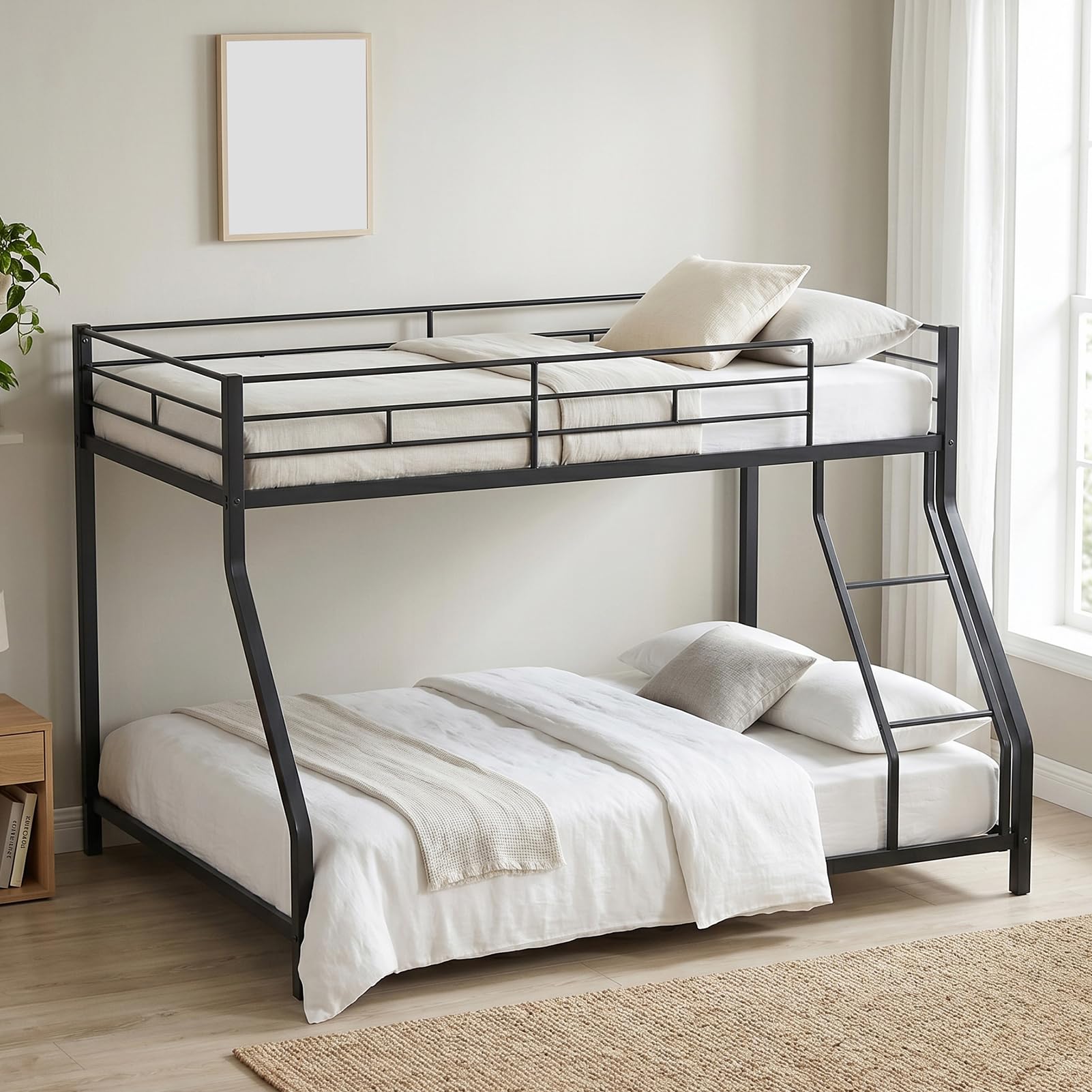 Twin Over Full Metal Bunk Bed,Heavy Duty,Noise Free,No Box Spring