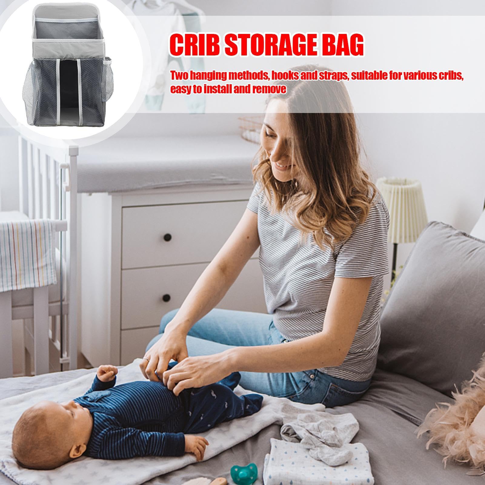Organizador De Pañales Para Cuna Almacenamiento Para Juguetes De Cuna | Organizador De Pañales Para El Bebé Para Juguetes Biberones Toallitas Guarderías Futuras Mamás Canguros Dormitorio Viaje