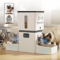 Yakry Automatic Cat Feeder for 2 Cats: Dual HD Cameras, 8L Capacity, 5GHz WiFi, Night Vision, Dual Bowls for Multi-Cat Homes
