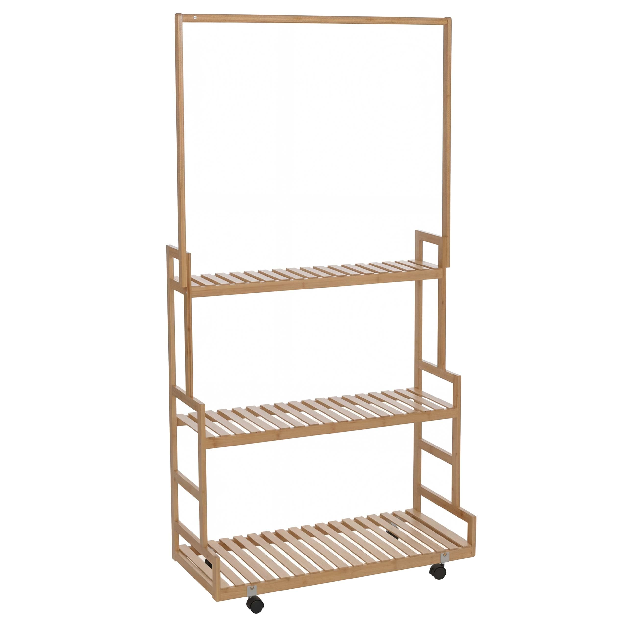 Mendler Bambus Pflanzenregal HWC-Q33 175x93x38cm - Natur