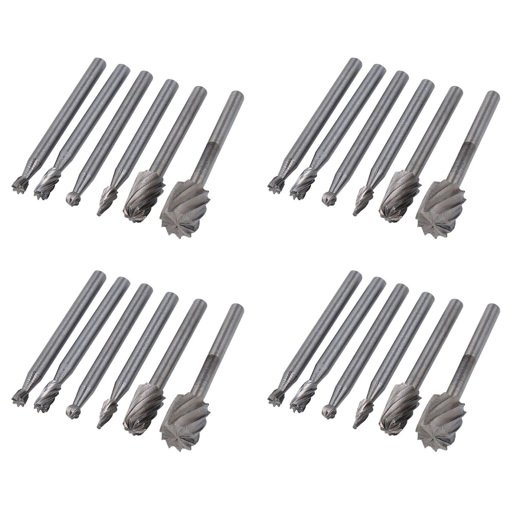 Jnchdghwa 24PCS HSS Rotary Multi Tool Burr Routing Router Bit Mill Cutter Attachment for