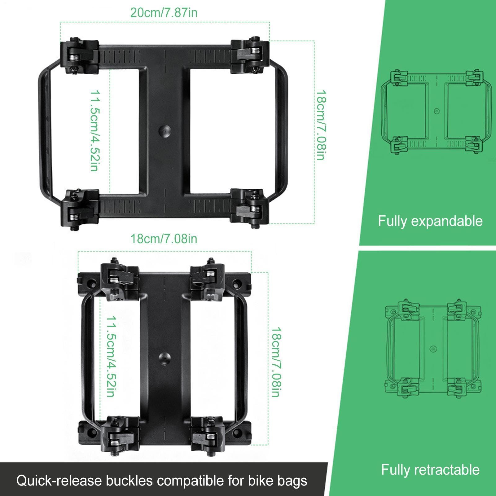 Support de conversion pour sacoche de vélo - Largeur réglable - Libération rapide
