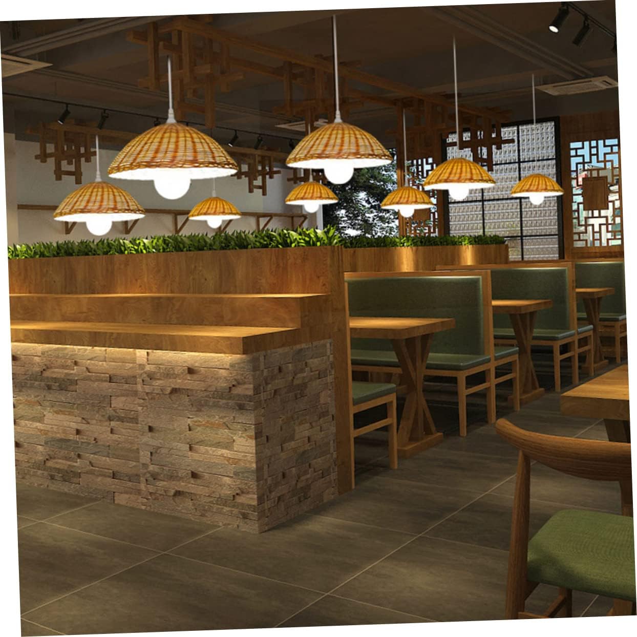 ARTIBETTER 3pcs Ceiling Lampshade Woven Design Rustic Vintage Lamp Shades for Living