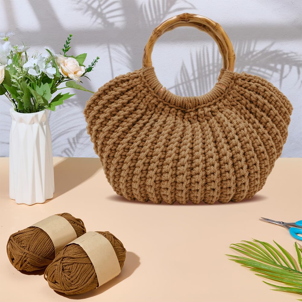 ACRNIGHEET - Häkeltaschen-Set für Erwachsene, Bonbonfarbe, Häkelset für Anfänger, Bastelset mit Schritt-für-Schritt-Anleitung und Videoanleitung (evtl. nicht in deutscher Sprache)