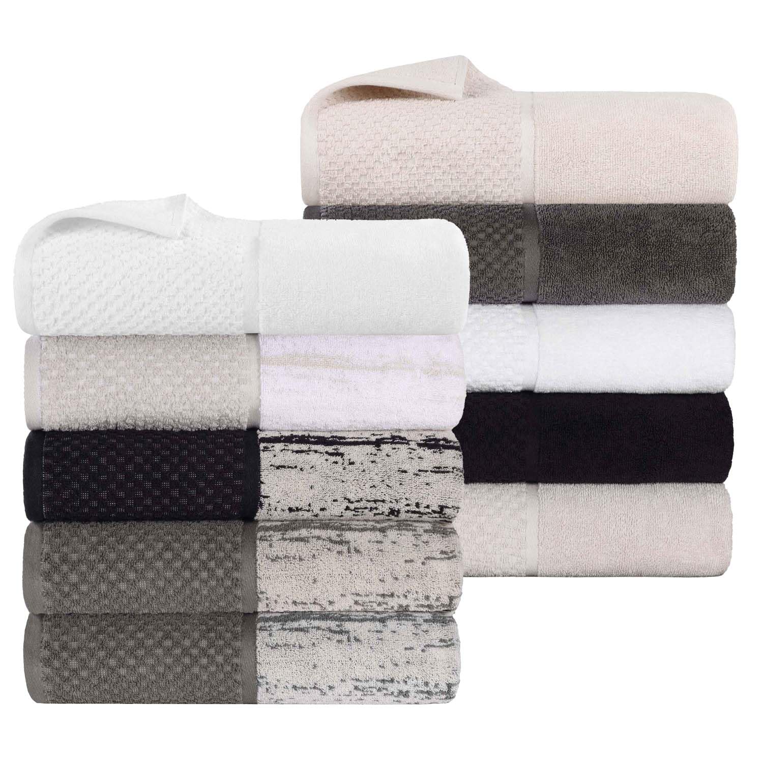 Superior Set di 3 asciugamani in cotone, asciugatura rapida, essenziali per il bagno, doccia, spa, morbidi asciugamani assorbenti, include 1 bagno, 1 mano, 1 asciugamano/asciugamano, collezione Lodie,