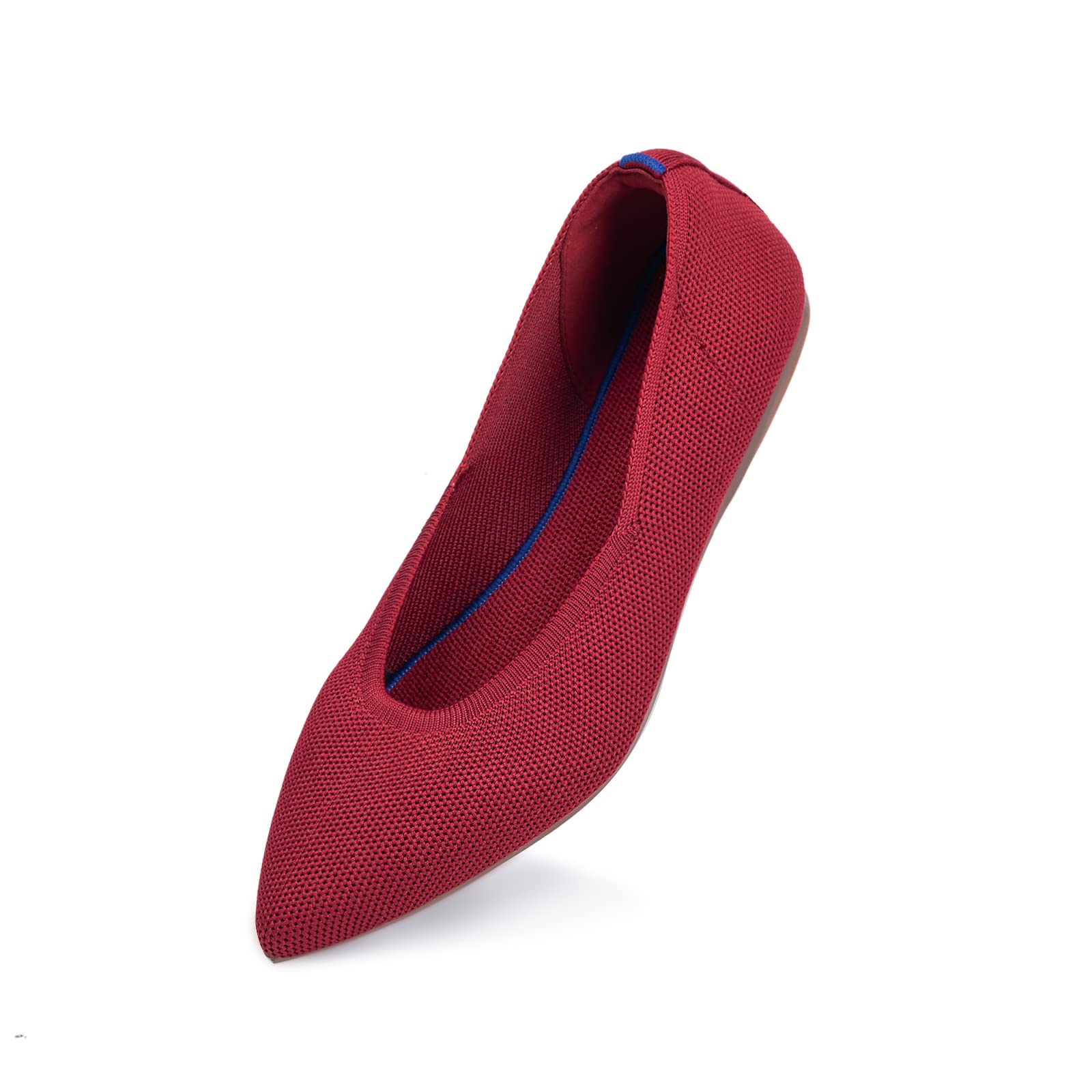 Frank Mully Scarpe Eleganti da Donna a Punta Piatta Lavorata a Maglia con Zeppa Bassa Comode Scarpe Basse da Donna Slip-on