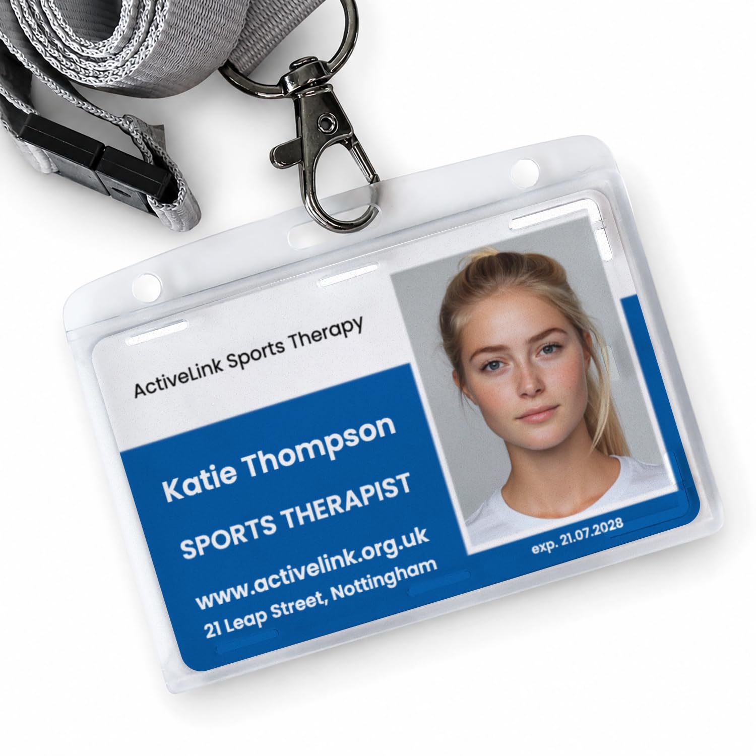 1 Personalised Photo Identity ID Plastic Security Access Staff Visitor School Business Card 86mm x 54mm (with Lanyard & Holder) — image 1