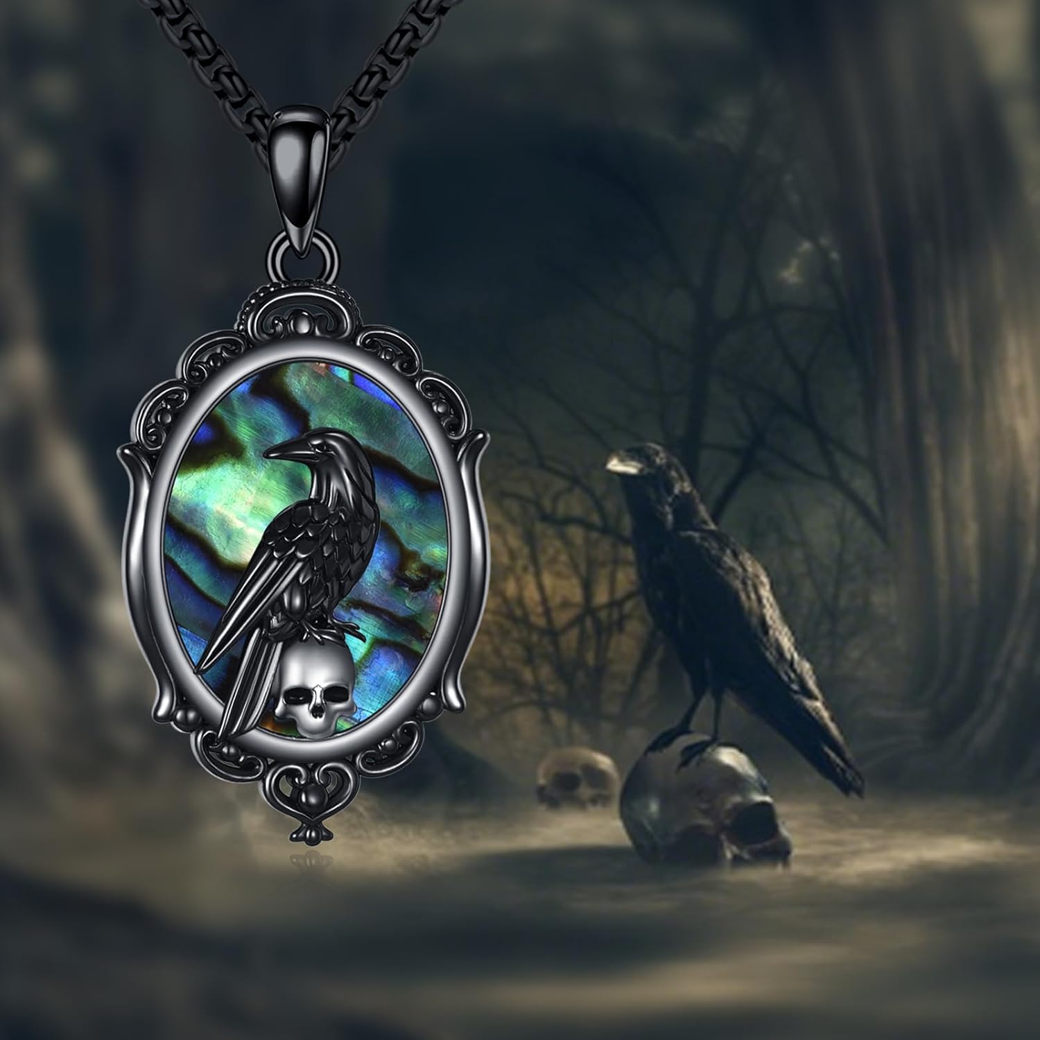 Gothic Necklace 925 Sterling Silver Punk Pendant Dark Ghost Figure Jewelry Gifts for Women Men - Image 6