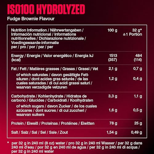 Dymatize ISO 100 Hydrolyzed Fudge Brownie 2264g - Hydrolysat de Protéines de Whey + Poudre d'Isolat - 6